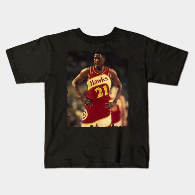 Dominique Wilkins - Vintage Design Of Basketball Kids T-Shirt by JULIAN AKBAR PROJECT